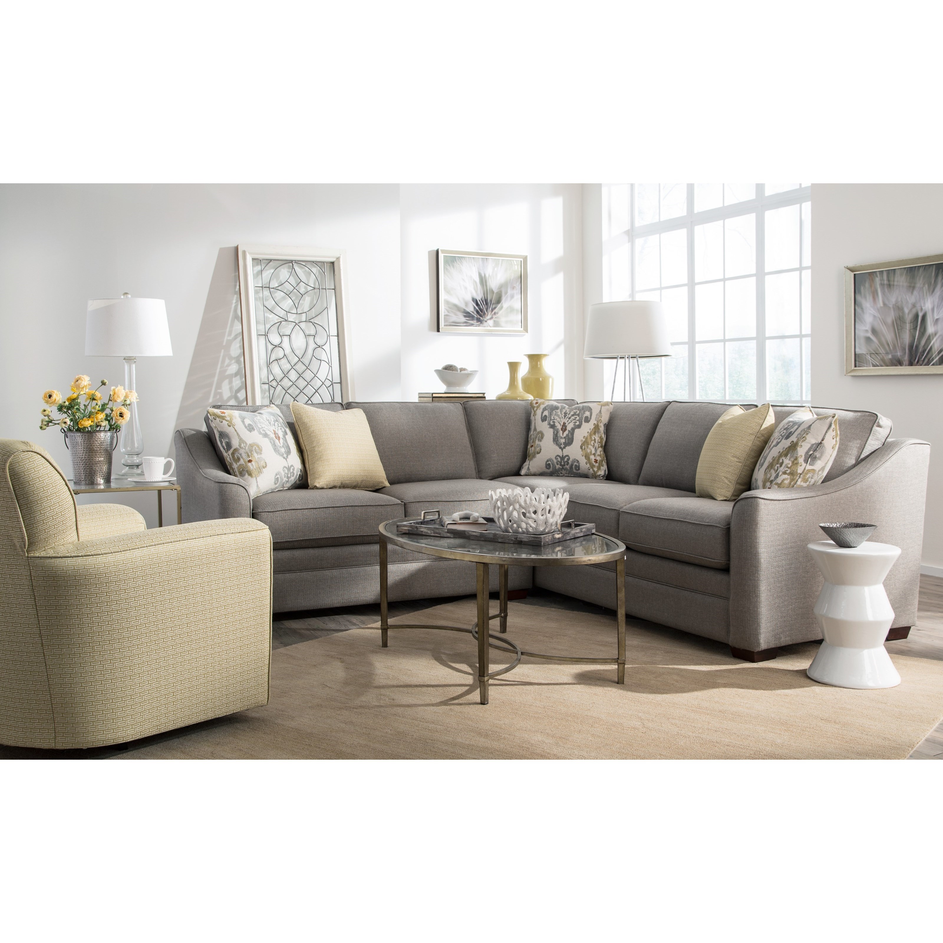 Craftmaster F9 Design Options Two Piece Customizable Corner Sectional Sofa with Left Return